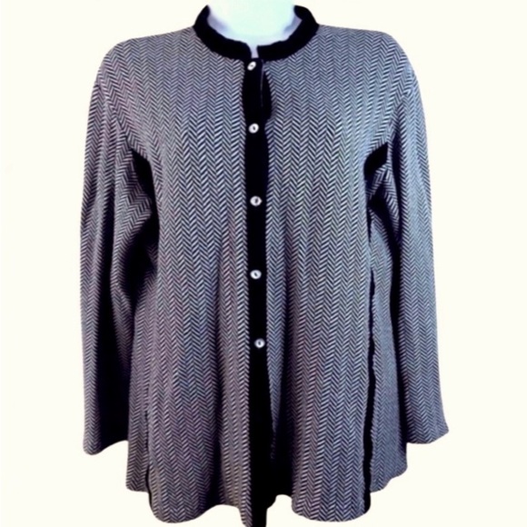 Vintage Neiman Marcus Houndstooth Button Down Cardigan Size Large - Picture 1 of 5